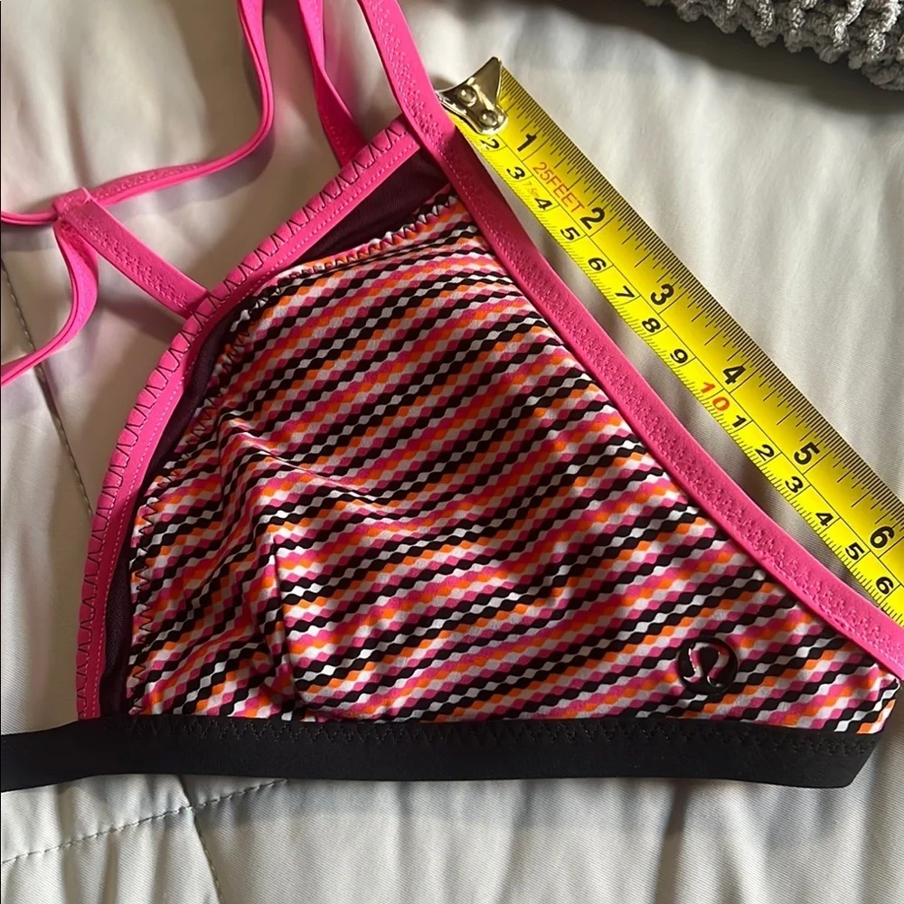 lululemon athletica Pink, Orange and Black Bikini Top